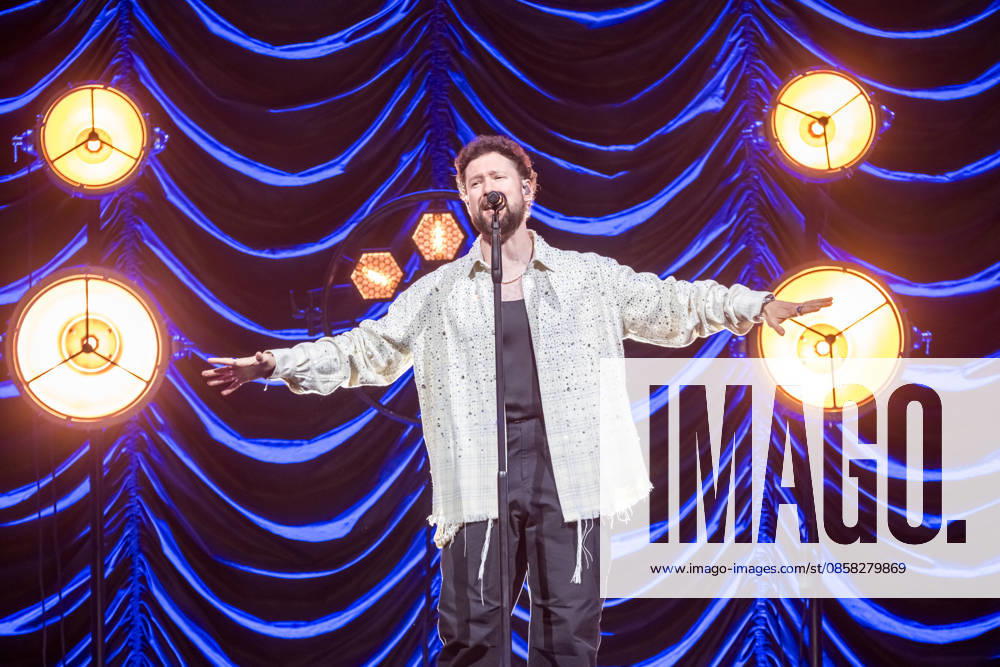 Calum Scott performs at the QUARTERBACK Immobilien ARENA in Leipzig on June 3, 2026 as part of his The Av