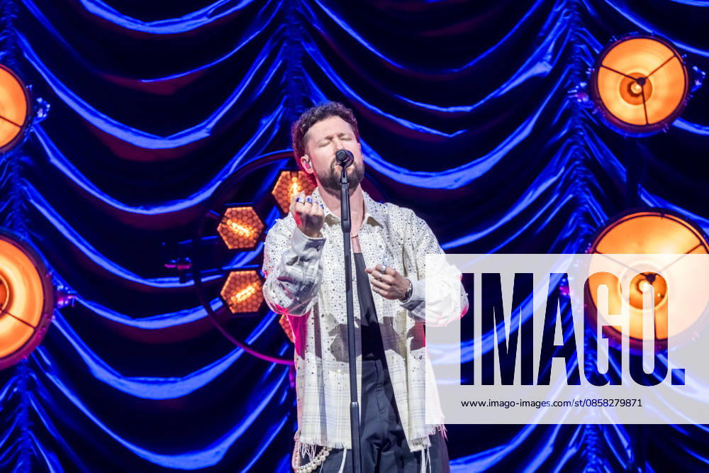 Calum Scott performs at the QUARTERBACK Immobilien ARENA in Leipzig on June 3, 2026 as part of his The Av