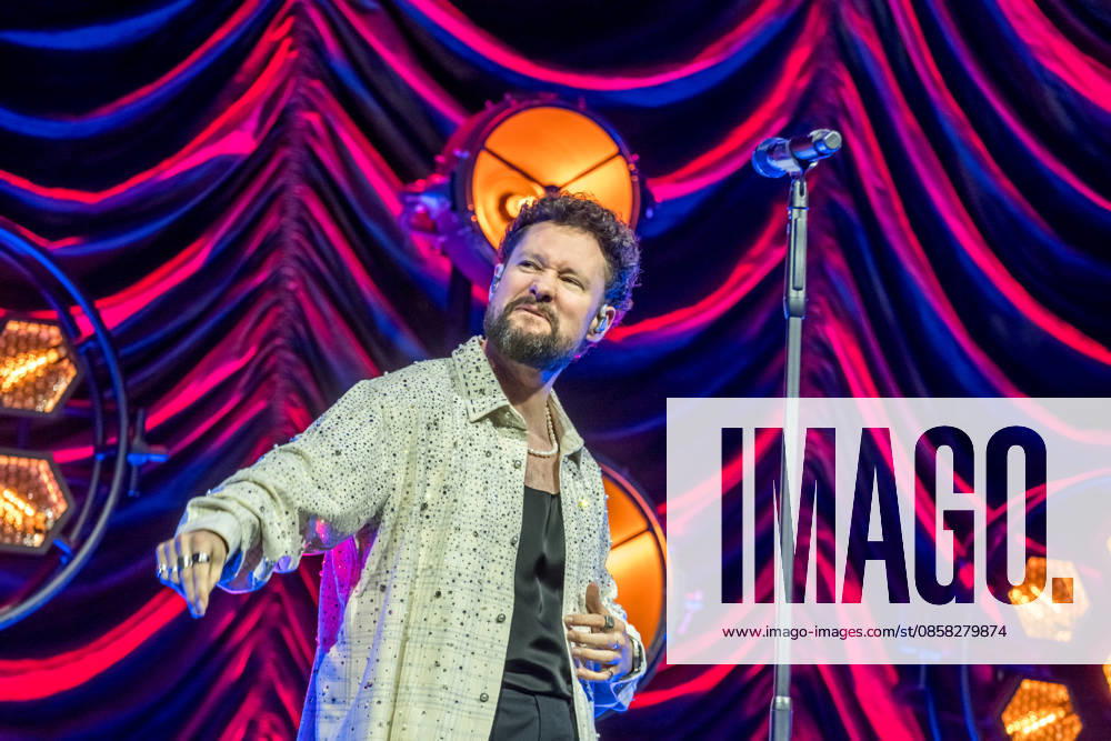 Calum Scott performs at the QUARTERBACK Immobilien ARENA in Leipzig on June 3, 2026 as part of his The Av