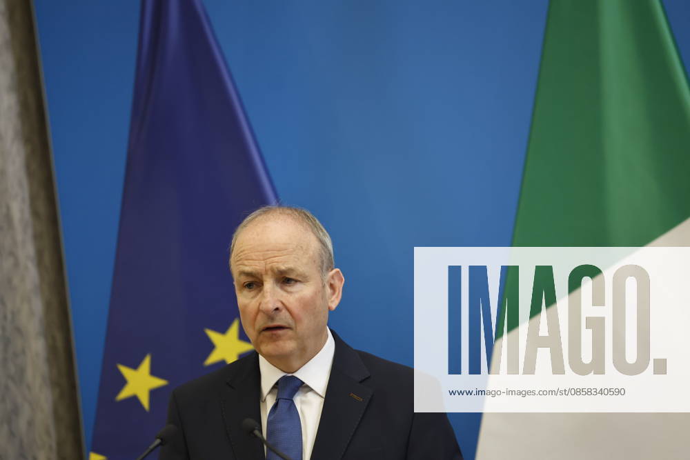 Peter Magyar - Micheal Martin meeting in Budapest BUDAPEST, HUNGARY - JUNE 04: Ireland s Prime Minister Micheal Martin and Hungary s Prime Minister Peter Magyar (not seen) hold a joint press conference at the foreign ministry in Budapest, Hungary, on June 4, 2026. Arpad Kurucz Anadolu Budapest Hungary. Editorial use only. Please get in touch for any other usage.