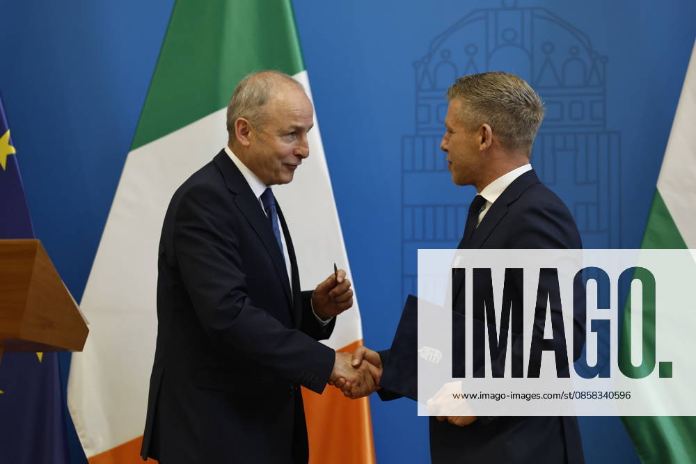 Peter Magyar - Micheal Martin meeting in Budapest BUDAPEST, HUNGARY - JUNE 04: Hungary s Prime Minister Peter Magyar (R) and Ireland s Prime Minister Micheal Martin (L) hold a joint press conference at the foreign ministry in Budapest, Hungary, on June 4, 2026. Arpad Kurucz Anadolu Budapest Hungary. Editorial use only. Please get in touch for any other usage.