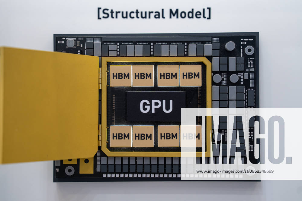 TAIWAN-COMPUTEX A general view showing an GPU HBM structural model at the SK Hynix booth at Computex 2026 in Taipei, Taiwan, June 4, 2026. NEXPHER Vernon Yuen TAIPEI