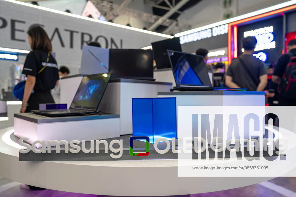 TAIWAN-COMPUTEX A general view showing the Samsung OLED Gaming computers on display at Computex 2026 in Taipei, Taiwan, June 4, 2026. NEXPHER Vernon Yuen TAIPEI