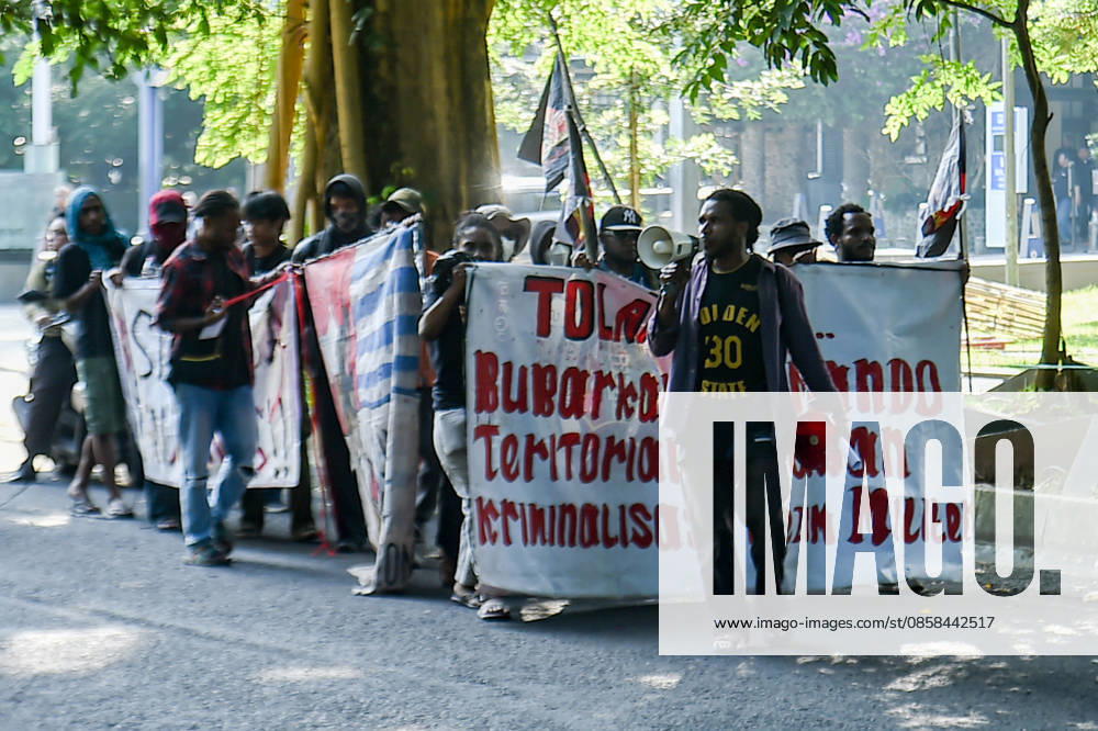 Papuan student activists protested during World Environment Day celebrations in Bandung, Indonesia. They opposed the National Strategic Project (PSN) and geothermal project in the Gede Pangrango area of ‹â€¹West Java, as well as the seizure of indigenous land, criminalization, and militarism in Papua. They also called for a free Palestine and an end to Israeli oppression. Bandung Indonesia - ZUMAr272 20260605_zip_r272_008
