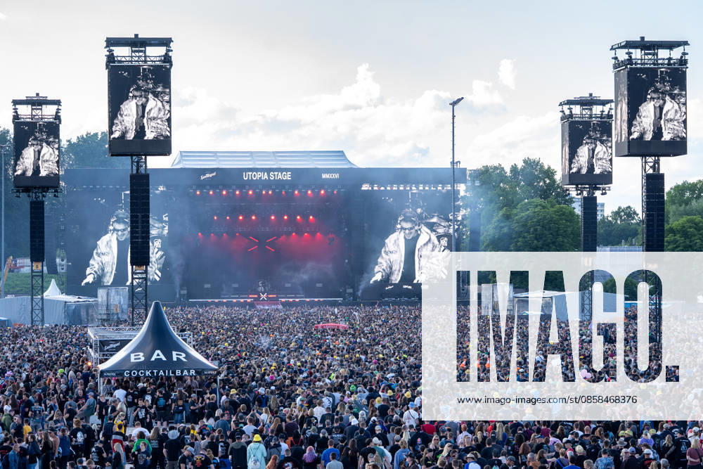The German metalcore and trancecore band Electric Callboy will be bringing ecstasy to the audience with a high-energy show on the Utopia Stage main stage at Rock im Park 2026 Nuremberg Zeppelinfeld Bavaria Germany
