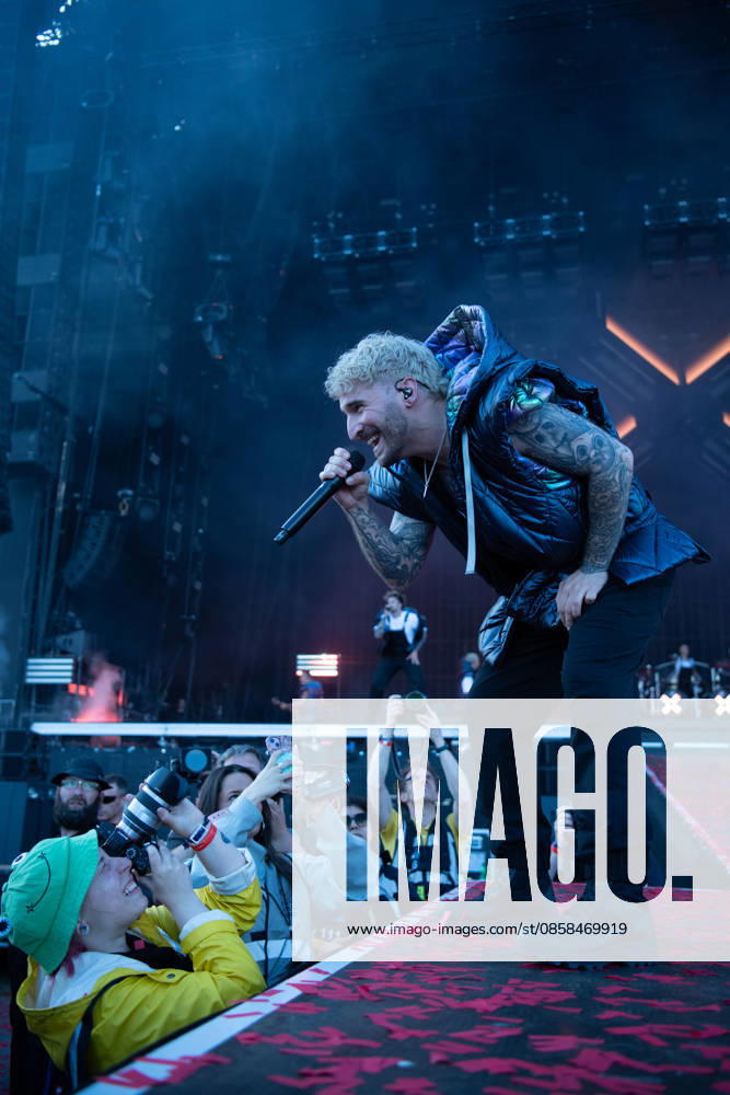 Singer Nico Sallach from the German metalcore and trancecore band Electric Callboy will bring ecstasy to the audience with a high-energy show on the Utopia Stage main stage at Rock im Park 2026 German metalcore and trancecore band Electric Callboy will bring ecstasy to the audience with a high-energy show on th