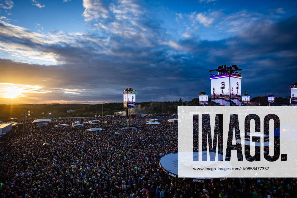 Rock am Ring 2026, 5 6 2026 Festival site shortly before sunset The traditional Rock am Ring festival at the Nürburgring in the Eifel region kicks off the festival season in Germany Rock am Ring will take place this year from 5 to 7 June Around 80 bands and artists will perform on one of the three large stages Nürburg Nürburgring Rhineland-Palatinate Germany