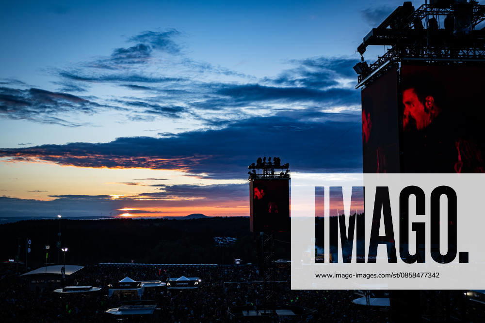 Rock am Ring 2026, 5 6 2026 Festival site at sunset The traditional Rock am Ring festival at the Nürburgring in the Eifel region kicks off the festival season in Germany Rock am Ring will take place this year from 5 to 7 June Around 80 bands and artists will perform on one of the three large stages Nürburg Nürburgring Rhineland-Palatinate Germany
