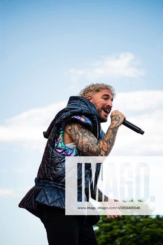 Singer Nico Sallach from the German metalcore and trancecore band Electric Callboy will bring ecstasy to the audience with a high-energy show on the Utopia Stage main stage at Rock im Park 2026 German metalcore and trancecore band Electric Callboy will bring ecstasy to the audience with a high-energy show on th