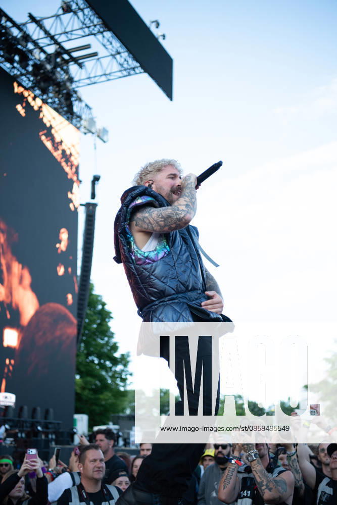 Singer Nico Sallach from the German metalcore and trancecore band Electric Callboy will bring ecstasy to the audience with a high-energy show on the Utopia Stage main stage at Rock im Park 2026 German metalcore and trancecore band Electric Callboy will bring ecstasy to the audience with a high-energy show on th