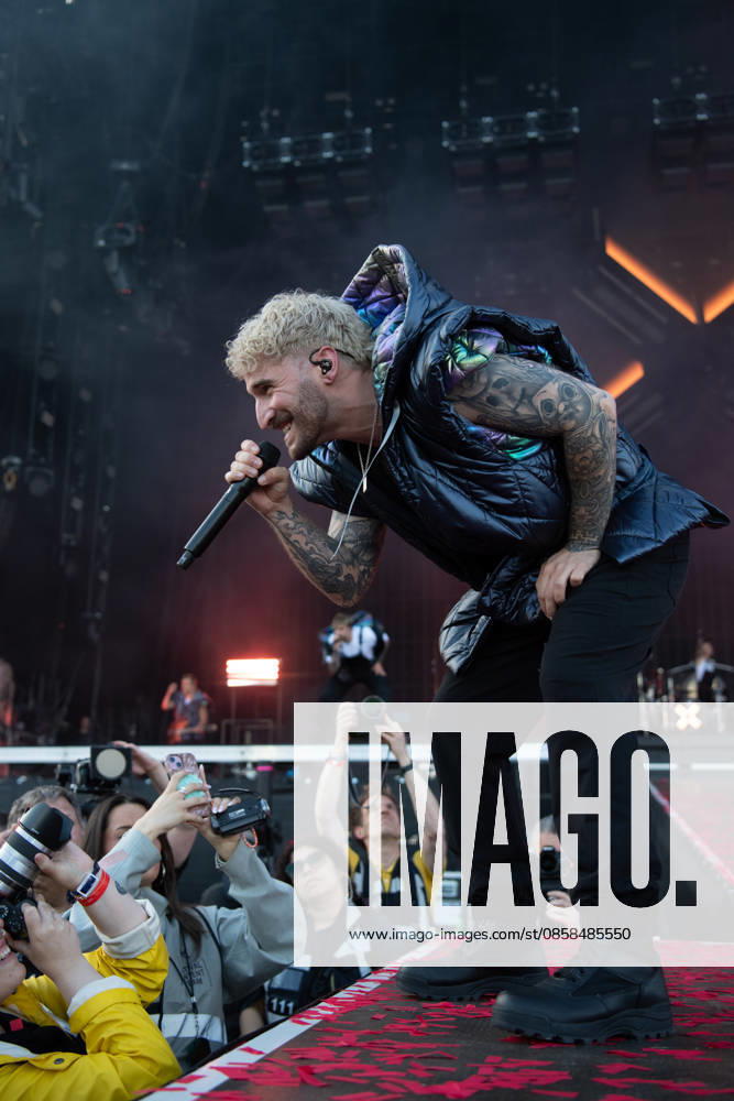 Singer Nico Sallach from the German metalcore and trancecore band Electric Callboy will bring ecstasy to the audience with a high-energy show on the Utopia Stage main stage at Rock im Park 2026 German metalcore and trancecore band Electric Callboy will bring ecstasy to the audience with a high-energy show on th