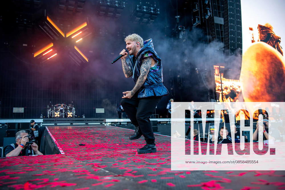 Singer Nico Sallach from the German metalcore and trancecore band Electric Callboy will bring ecstasy to the audience with a high-energy show on the Utopia Stage main stage at Rock im Park 2026 German metalcore and trancecore band Electric Callboy will bring ecstasy to the audience with a high-energy show on th