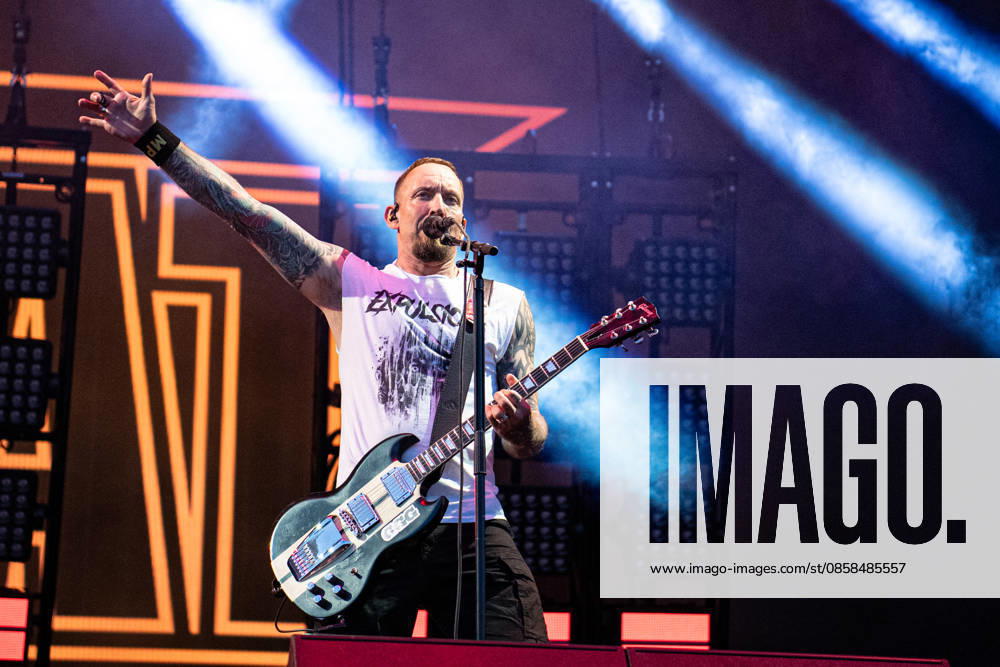 Danish singer and guitarist Michael Poulsen from the Danish rock band Volbeat will delight fans with their unmistakable mix of metal, rock n roll and rockabilly on the Utopia Stage main stage at Rock im Park 2026 The traditional festival on the Zeppelin Field is one of the absolute highlights of the German open air season Nuremberg Zeppelin Field Bavaria