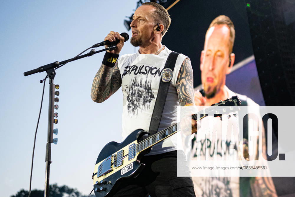 Danish singer and guitarist Michael Poulsen from the Danish rock band Volbeat will delight fans with their unmistakable mix of metal, rock n roll and rockabilly on the Utopia Stage main stage at Rock im Park 2026 The traditional festival on the Zeppelin Field is one of the absolute highlights of the German open air season Nuremberg Zeppelin Field Bavaria