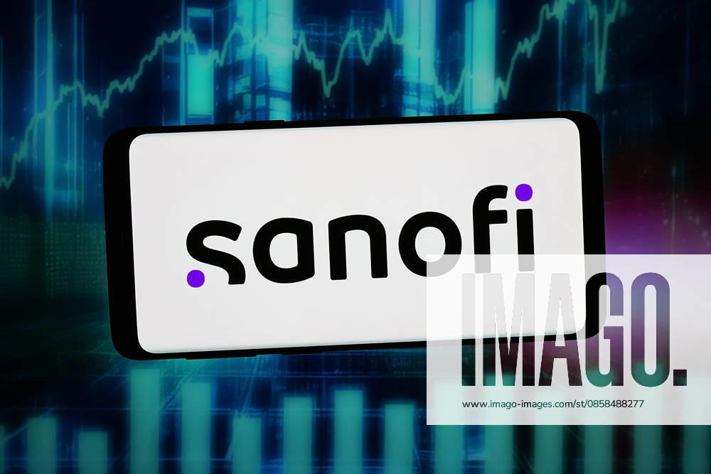 Illustration photos in Germany - 8 May 2026 In this photo illustration, the logo of French pharmaceutical company Sanofi S.A. is displayed on a smartphone in front of abstract background on computer screen. Germany