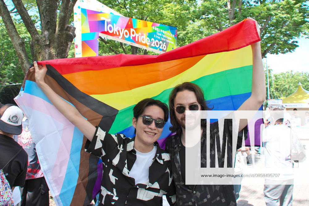 Participants pose for camera during the event Tokyo Pride 2026 in Tokyo, Japan on Saturday, June 6, 2026. TKP2026060607 KEIZOxMORI