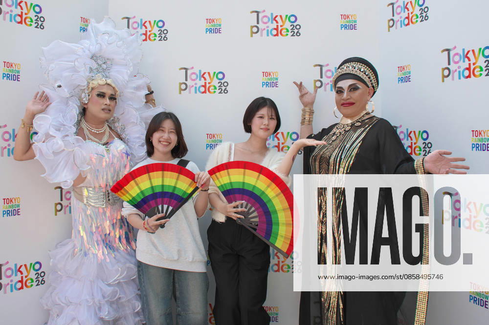 Participants pose for camera during the event Tokyo Pride 2026 in Tokyo, Japan on Saturday, June 6, 2026. TKP2026060606 KEIZOxMORI