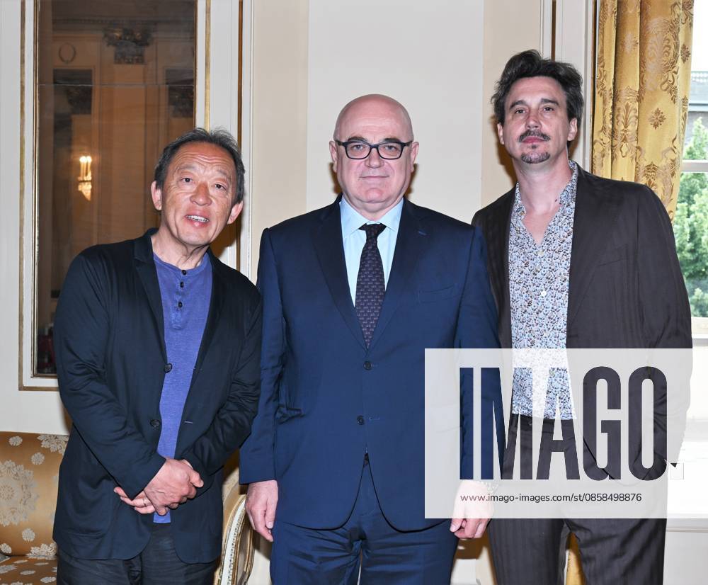 IPA85394618 - Milan,Italy Bizet s CARMEN opera onstage at La Scala institutional presentation conference In the photo:Myung-Whun Chung music director Teatro allaScala,FortunatoOrtombina superintendent of La Scala,Damiano Micheletto director