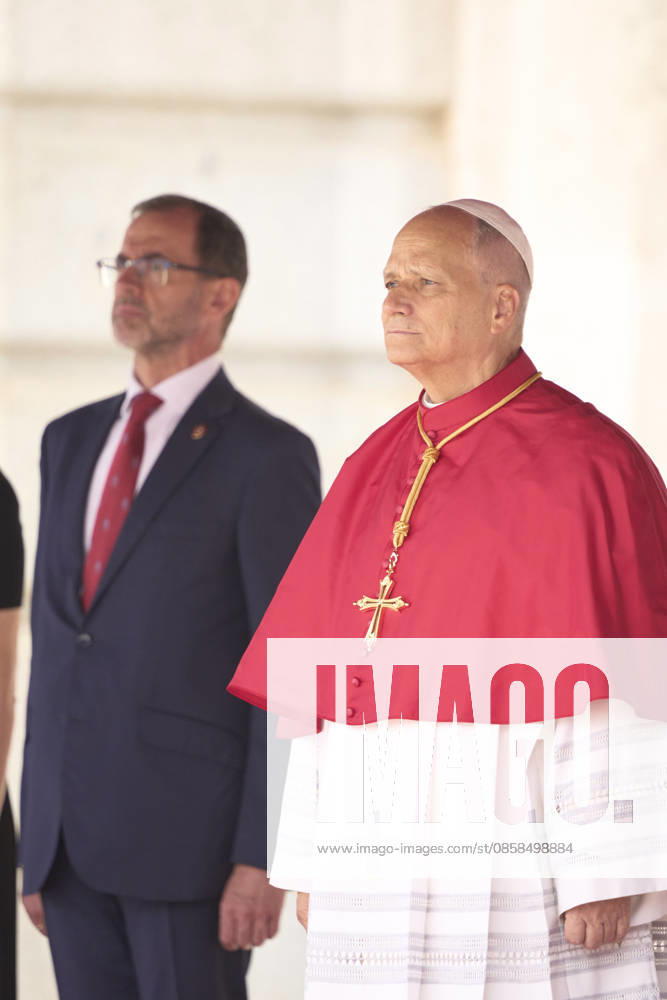 Pope Leo XIV (Papa Leon XVI, Robert Francis Prevost) attends a welcome ceremony with His Holiness the Pope Leo XIV at Royal Palace on June 6, 2026 in Madrid, Spain Madrid Spain - ZUMAg15_ 20260606_zaf_g15_037