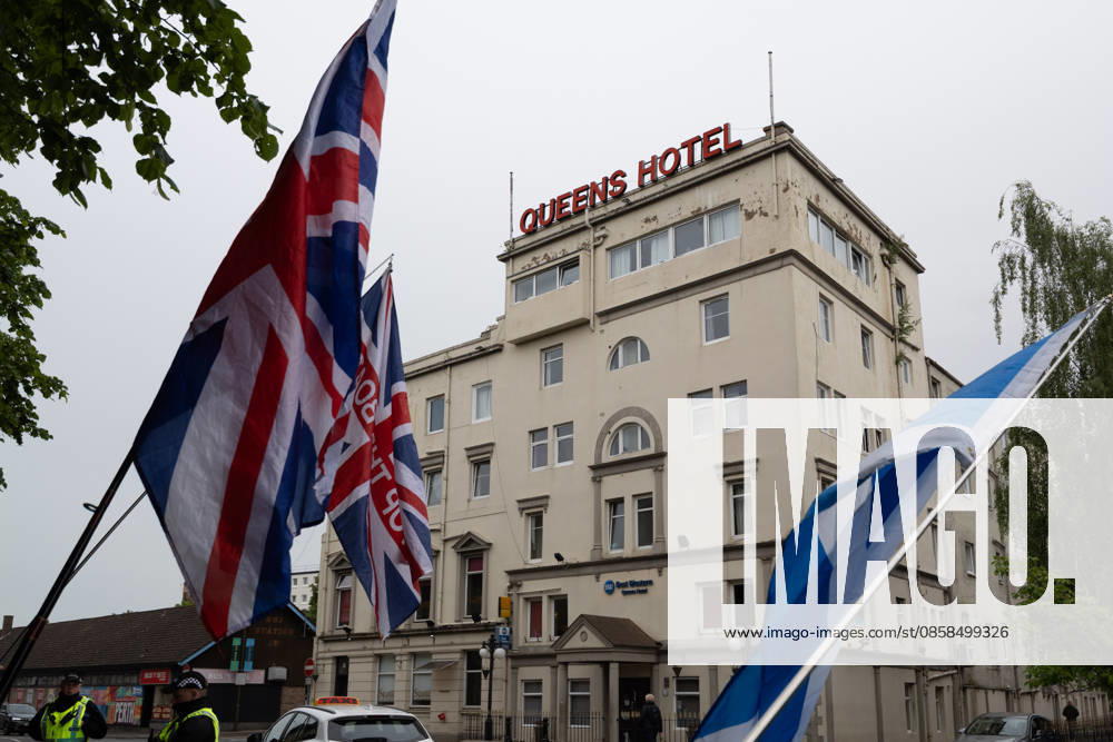 Anti-immigration protesters held a demonstration outside The Queens Hotel in Perth, while pro-immigration protesters aligned with Perth Against Racism staged a Reject Hate And Division counter-demonstration outside the Radisson Blu Hotel opposite. Both hotels are being used to house asylum seekers and have been the focus of similar protests in recent months. Perth UK - ZUMAs357 20260606_zip_s357_006