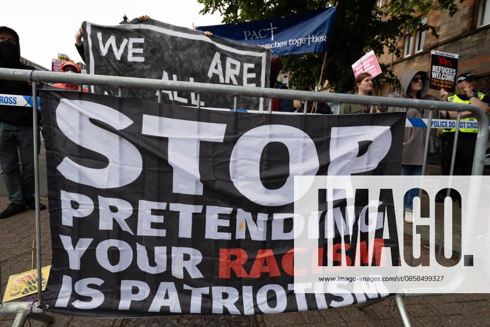Anti-immigration protesters held a demonstration outside The Queens Hotel in Perth, while pro-immigration protesters aligned with Perth Against Racism staged a Reject Hate And Division counter-demonstration outside the Radisson Blu Hotel opposite. Both hotels are being used to house asylum seekers and have been the focus of similar protests in recent months. Perth UK - ZUMAs357 20260606_zip_s357_007