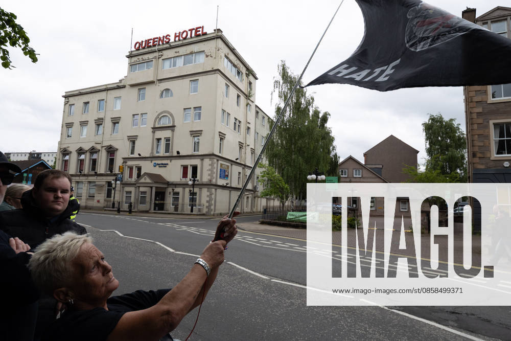 Anti-immigration protesters held a demonstration outside The Queens Hotel in Perth, while pro-immigration protesters aligned with Perth Against Racism staged a Reject Hate And Division counter-demonstration outside the Radisson Blu Hotel opposite. Both hotels are being used to house asylum seekers and have been the focus of similar protests in recent months. Perth UK - ZUMAs357 20260606_zip_s357_016