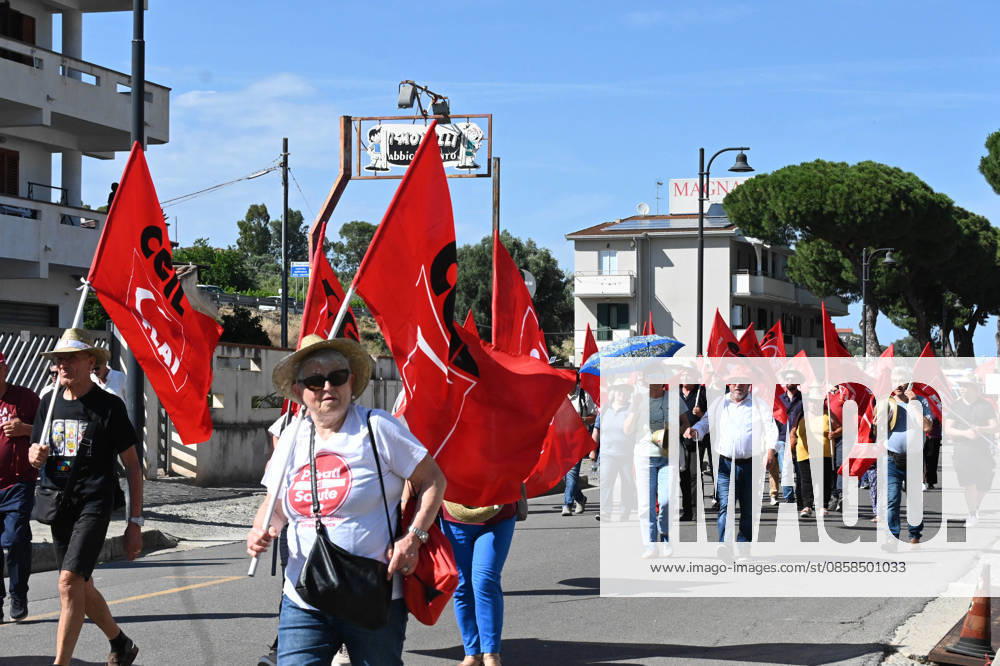 IPA85397889 - Court in the streets of the town during FLAI CGIL General mobilization against gangmastering and labor exploitation in memory of the four migrants murdered by gangmasters, News in Cosenza , Italy, June 06 2026
