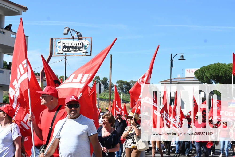 IPA85398803 - A demonstration in the streets of the town during FLAI CGIL General mobilization against gangmastering and labor exploitation in memory of the four migrants murdered by gangmasters, News in Cosenza , Italy, June 06 2026