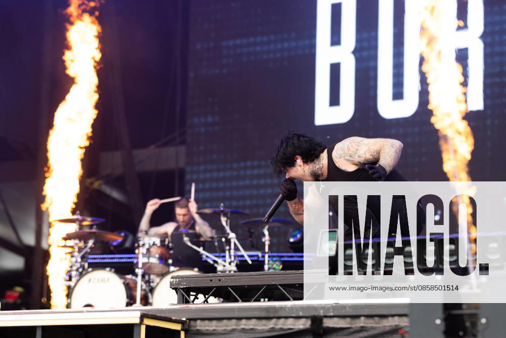 Daniel Winter Bates singing during the performance of the British metalcore band Bury Tomorrow as part of the Rock am Ring 2026 festival at the Nürburgring Nürburg Rock am Ring Rheinland Pfalz Germany