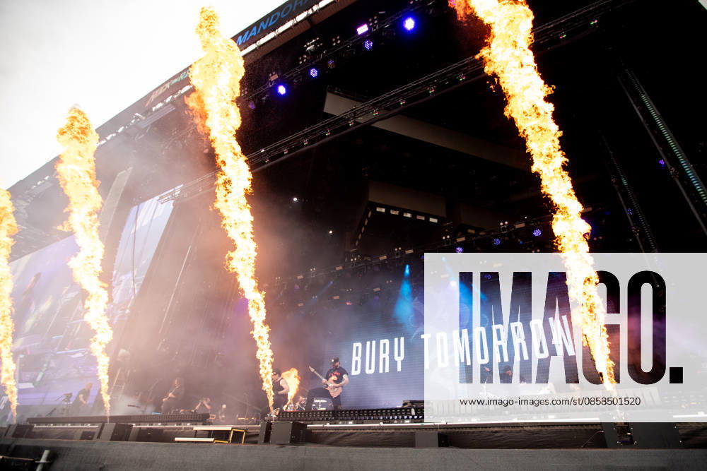 Flamethrower during the performance of the British metalcore band Bury Tomorrow as part of the Rock am Ring 2026 festival at the Nürburgring Nürburg Rock am Ring Rheinland Pfalz Germany