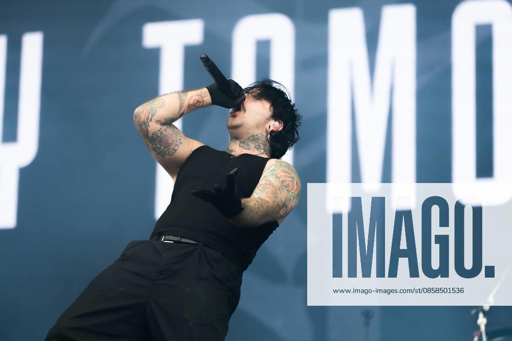Daniel Winter Bates singing during the performance of the British metalcore band Bury Tomorrow as part of the Rock am Ring 2026 festival at the Nürburgring Nürburg Rock am Ring Rheinland Pfalz Germany