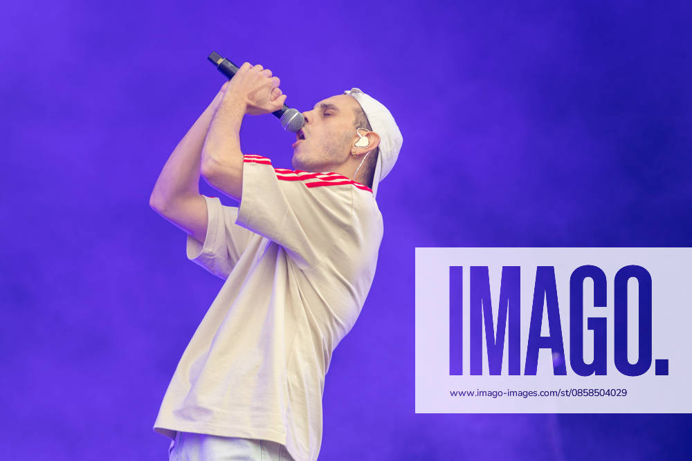 Florent Salfati singing during the performance of the French metalcore band Landmvrks as part of the Rock am Ring 2026 festival at the Nürburgring Nürburg Rock am Ring Rheinland Pfalz Germany