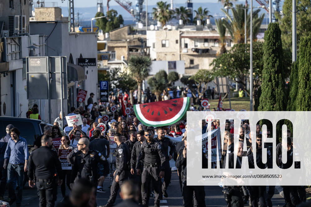 Protest in Haifa to mark the 59th anniversary of Naksa HAIFA, ISRAEL - JUNE 6: Hundreds of people gathered to mark the 59th anniversary of the Naksa, commemorating the aftermath of the 1967 Arab-Israeli War, when Israel occupied remaining Palestinian territories in Haifa, Israel on June 6, 2026. Demonstrators marched through city streets carrying placards, calling for an end to ongoing violence and policies in the region. Mostafa Alkharouf Anadolu Haifa Israel. Editorial use only. Please get in touch for any other usage.