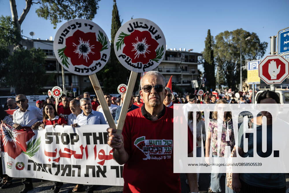 Protest in Haifa to mark the 59th anniversary of Naksa HAIFA, ISRAEL - JUNE 6: Hundreds of people gathered to mark the 59th anniversary of the Naksa, commemorating the aftermath of the 1967 Arab-Israeli War, when Israel occupied remaining Palestinian territories in Haifa, Israel on June 6, 2026. Demonstrators marched through city streets carrying placards, calling for an end to ongoing violence and policies in the region. Mostafa Alkharouf Anadolu Haifa Israel. Editorial use only. Please get in touch for any other usage.