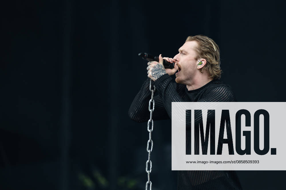 Marc Zelli Zellweger singing during the performance of the Swiss metal band Paleface Swiss as part of the Rock am Ring 2026 festival at the Nürburgring Nürburg Rock am Ring Rheinland Pfalz Germany