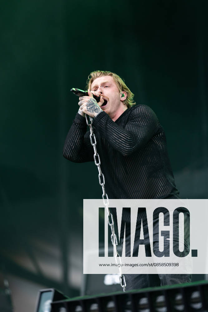 Marc Zelli Zellweger singing during the performance of the Swiss metal band Paleface Swiss as part of the Rock am Ring 2026 festival at the Nürburgring Nürburg Rock am Ring Rheinland Pfalz Germany