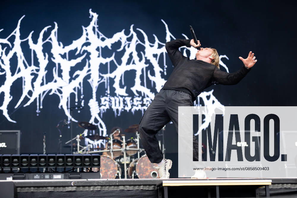 Marc Zelli Zellweger singing during the performance of the Swiss metal band Paleface Swiss as part of the Rock am Ring 2026 festival at the Nürburgring Nürburg Rock am Ring Rheinland Pfalz Germany
