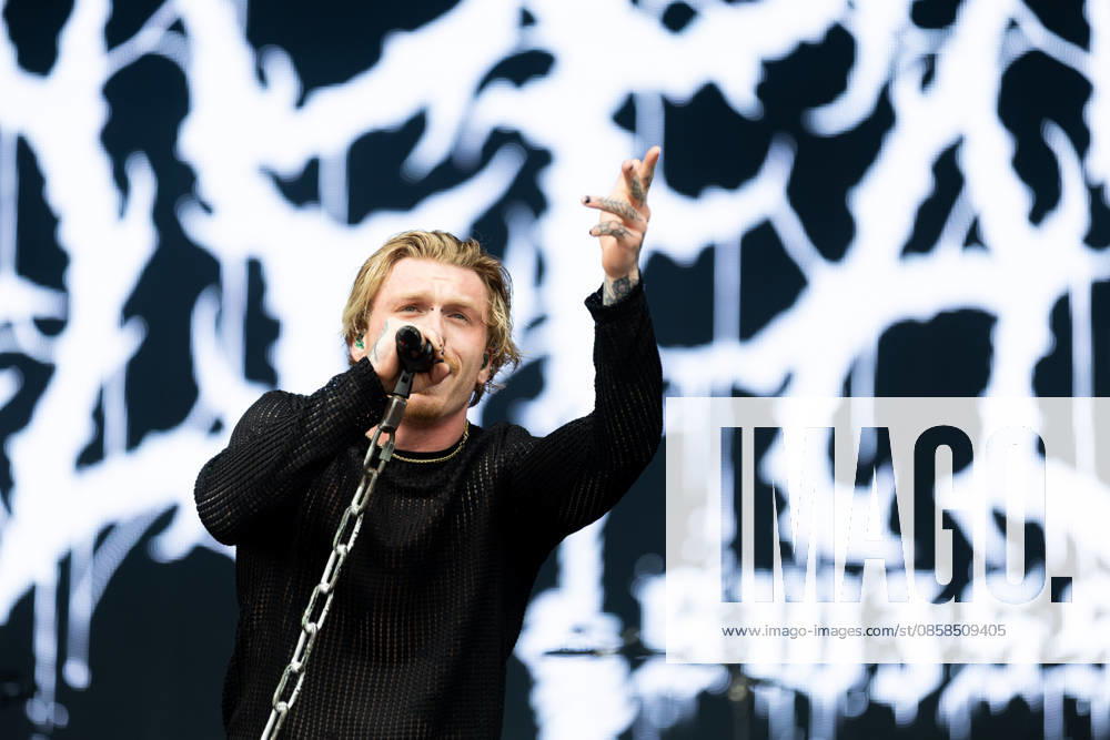 Marc Zelli Zellweger singing during the performance of the Swiss metal band Paleface Swiss as part of the Rock am Ring 2026 festival at the Nürburgring Nürburg Rock am Ring Rheinland Pfalz Germany