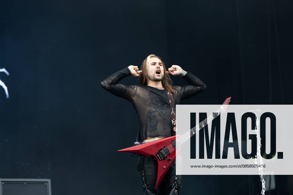 Yannick Lehmann guitar during the performance of the Swiss metal band Paleface Swiss as part of the Rock am Ring 2026 festival at the Nürburgring Nürburg Rock am Ring Rheinland Pfalz Germany