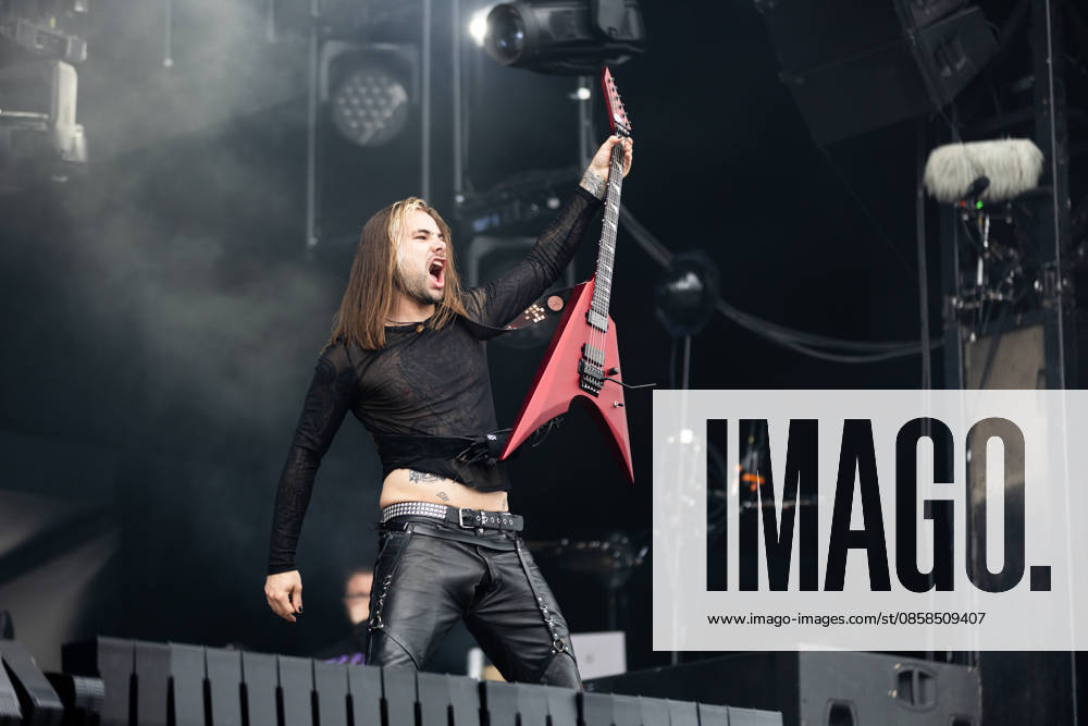 Yannick Lehmann guitar during the performance of the Swiss metal band Paleface Swiss as part of the Rock am Ring 2026 festival at the Nürburgring Nürburg Rock am Ring Rheinland Pfalz Germany