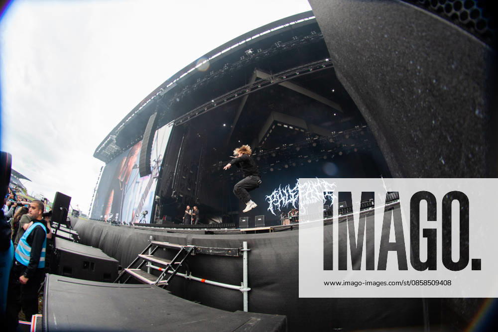Marc Zelli Zellweger singing during the performance of the Swiss metal band Paleface Swiss as part of the Rock am Ring 2026 festival at the Nürburgring Nürburg Rock am Ring Rheinland Pfalz Germany