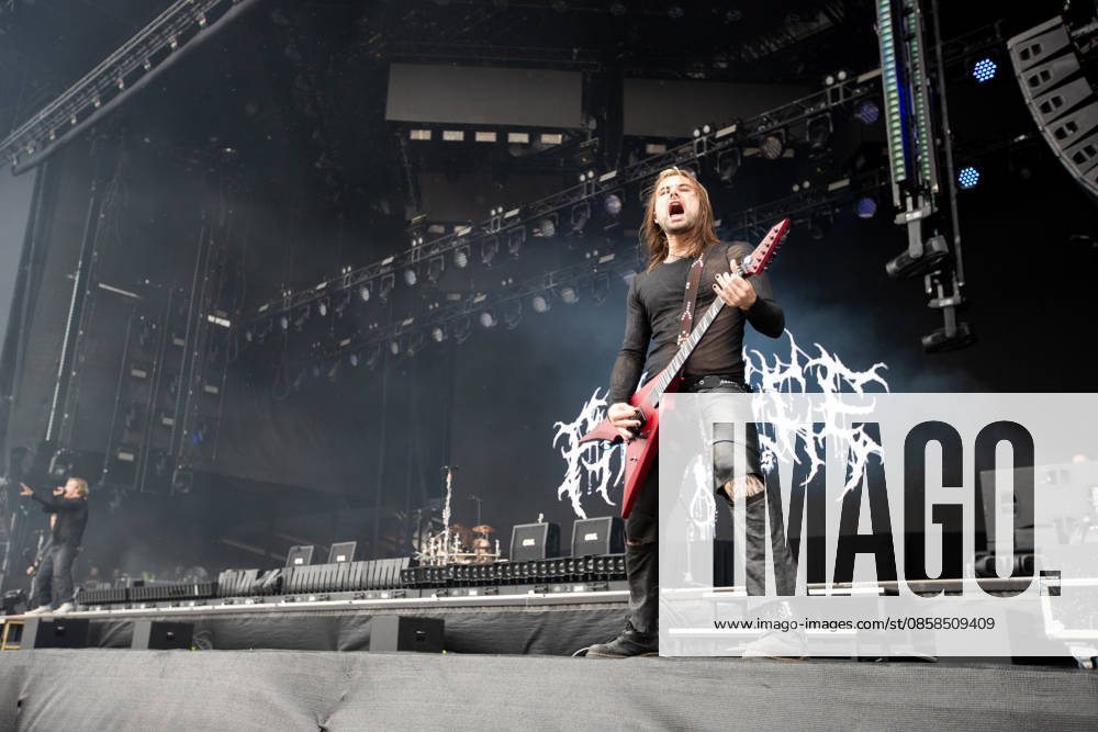 Yannick Lehmann guitar during the performance of the Swiss metal band Paleface Swiss as part of the Rock am Ring 2026 festival at the Nürburgring Nürburg Rock am Ring Rheinland Pfalz Germany