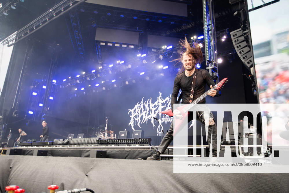 Yannick Lehmann guitar during the performance of the Swiss metal band Paleface Swiss as part of the Rock am Ring 2026 festival at the Nürburgring Nürburg Rock am Ring Rheinland Pfalz Germany