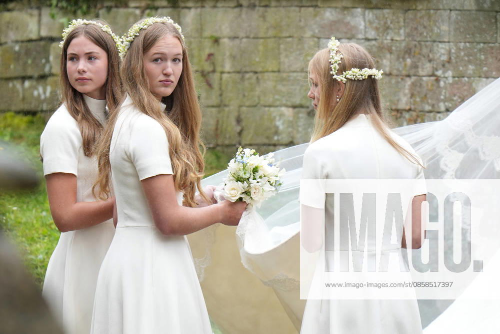 The Wedding of Harriet Sperling to Peter Phillips Georgina Sperling, Savannah Phillips and Isla Phillips attend the Wedding of Harriet Sperling to Peter Phillips at All Saints Church, Kemble, Gloucestershire, UK, on the 6th June 2026. Picture by James Whatling Kemble All Saints Church Gloucestershire United Kingdom WHA-0825