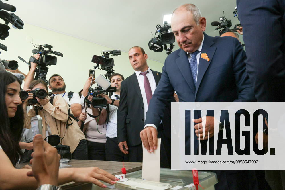ARMENIA, YEREVAN - JUNE 7, 2026: Armenia s Prime Minister Nikol Pashinyan casts his ballot in the 2026 Armenian parliamentary election. Alexander Patrin TASS 93495416