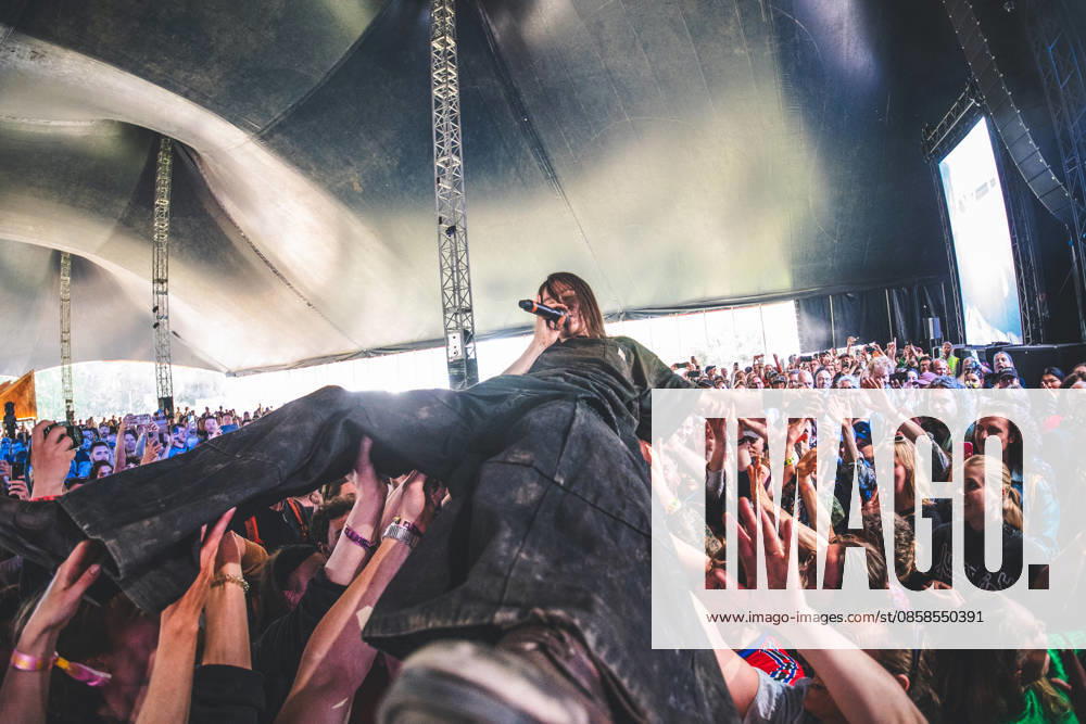 Sofia Isella live at Northside 2026 Aarhus, Denmark. 06th, June 2026. The American singer and musician Sofia Isella performs a live concert during the Danish music festival Northside 2026 in Aarhus. Here she is seen crowd surfing on the concert goers. Denmark, Aarhus