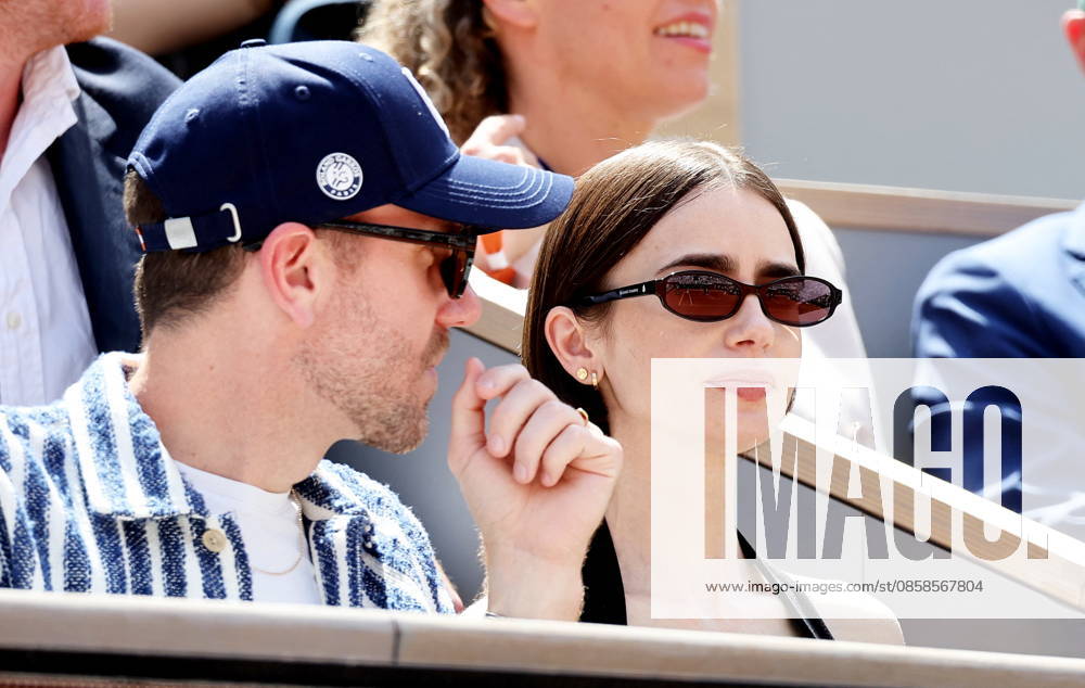 Lily Collins with husband Charlie McDowell Celebrities in the stands at the mens final of the French Open at Roland Garros 2026 on June 7, 2026 Jacovides Moreau Bestimage Celebrities in the stands at the mens final of the French Open at Roland Garros 2026 on June 7, 2026 Paris France