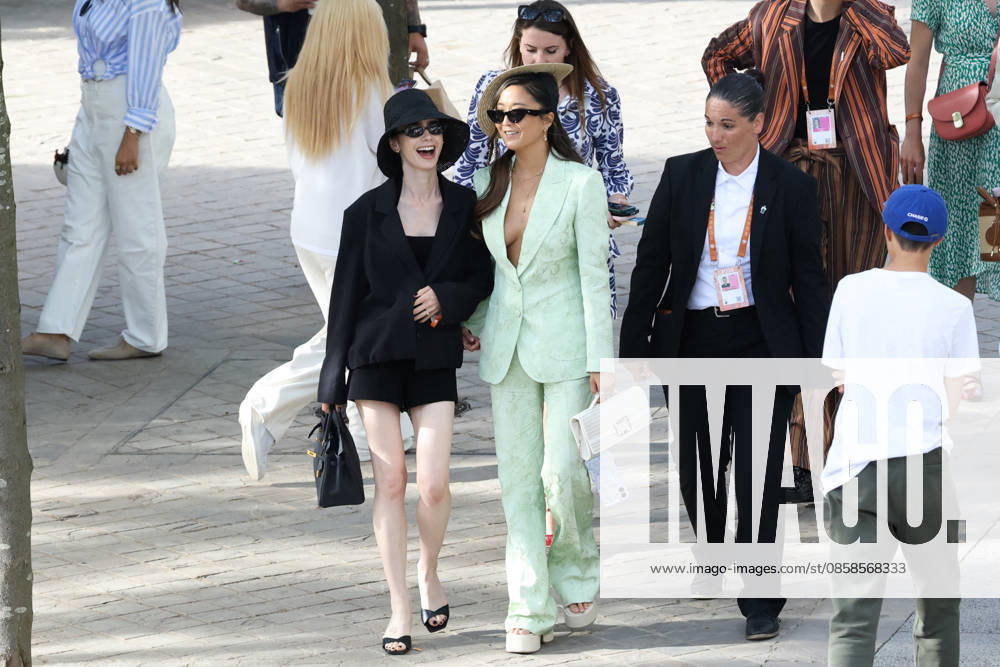 2026 French Open - Lily Collins In The Stands Day 15 NB Charlie McDowell, Lily Collins and Ashley Park during the 2026 French Open at Roland Garros on June 07, 2026 in Paris, France. Photo by Nasser Berzane ABACAPRESS.COM
