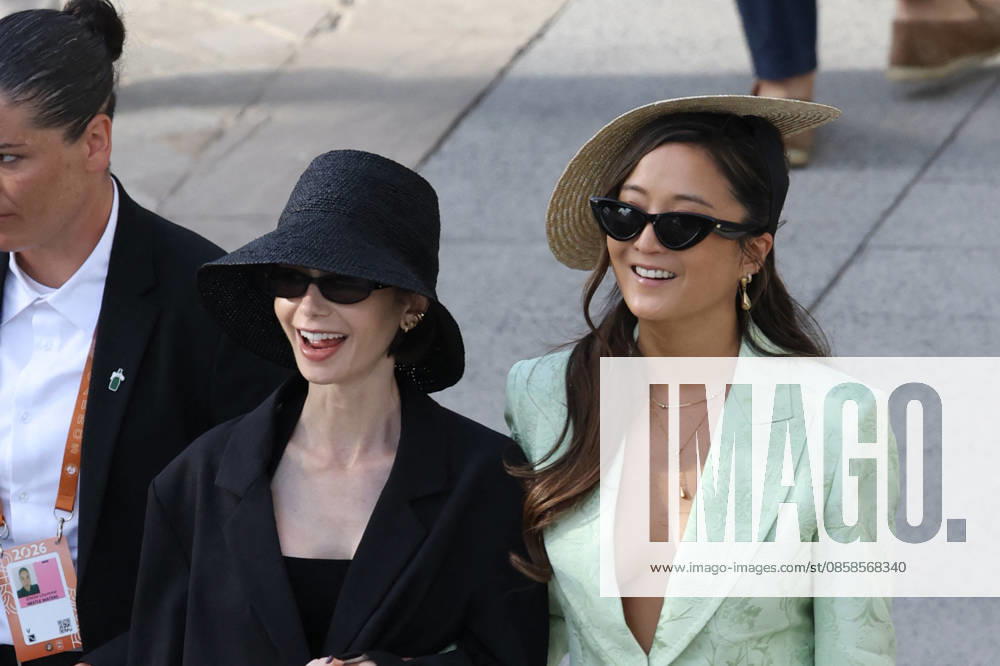 2026 French Open - Lily Collins In The Stands Day 15 NB Charlie McDowell, Lily Collins and Ashley Park during the 2026 French Open at Roland Garros on June 07, 2026 in Paris, France. Photo by Nasser Berzane ABACAPRESS.COM