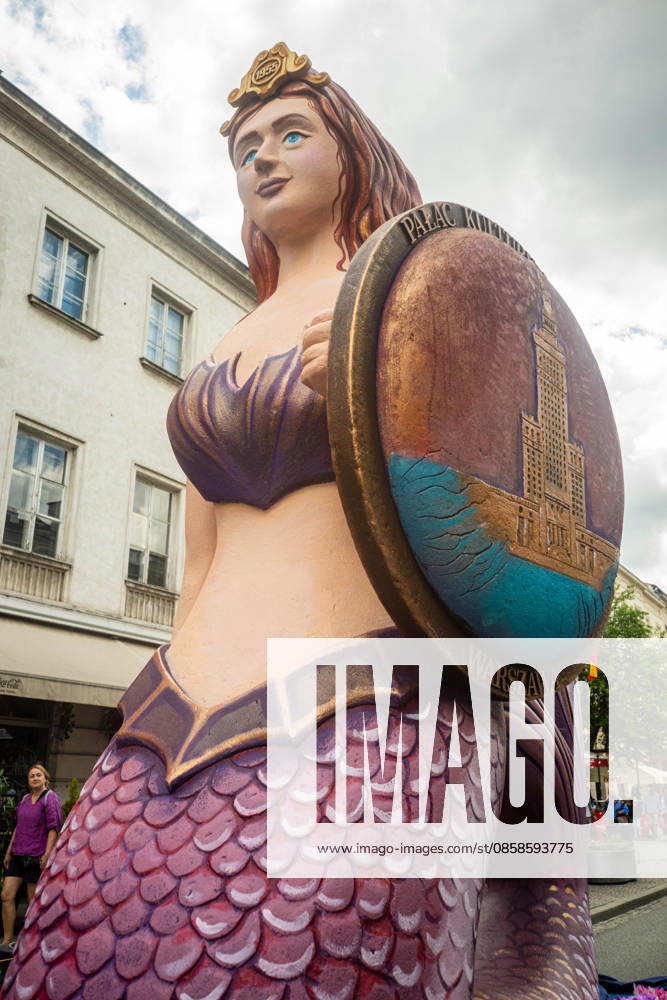 A float carries a large mermaid along the parade route. Varsovians took to the streets to enjoy the 5th annual parade of the Mermaids. Celebrating the mermaid, the symbol of the city, the Warsaw districts came together to create a colourful procession of mermaids, bands, acrobats, dancers, and other performers, which moves from the Charles De Gaulle roundabout along the Royal Route to Castle Square. Warsaw Poland - ZUMAs197 20260606_aaa_s197_1097